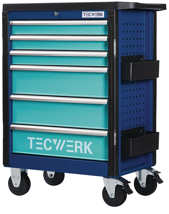 Werkzeugwagen PLUS 2.0 B760xT465xH1030mm 500kg 6Schubl.unbest.Stahlbl.TECWERK