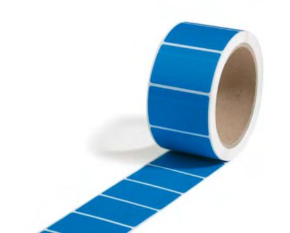 Sicherheits-Etikett, blau | 32 x 50 mm (L x B) |