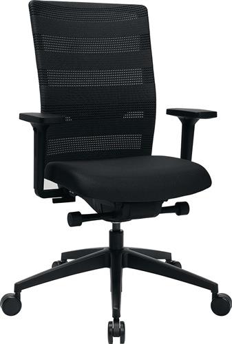 Bürodrehstuhl m.Synchrontechnik schwarz 450-570mm m.Armlehnen Trgf.110kg TOPSTAR || VE = 1 ST