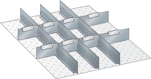 Schubladenunterteilungsmaterial Front-H.100mm 8 Trenn-/3 Schlitzwände || VE = 1 ST