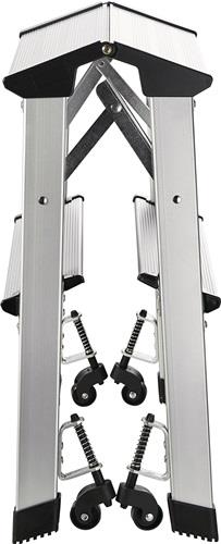 Klapptritt Stufen 2 Plattform-H.440mm Alu.fahrbar || VE = 1 ST