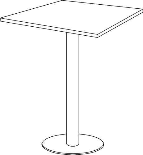 Säulentisch H1116xB800xT800mm Buchedekor Tellerfuß D.500mm verchr.HAMMERBACHER || VE = 1 ST
