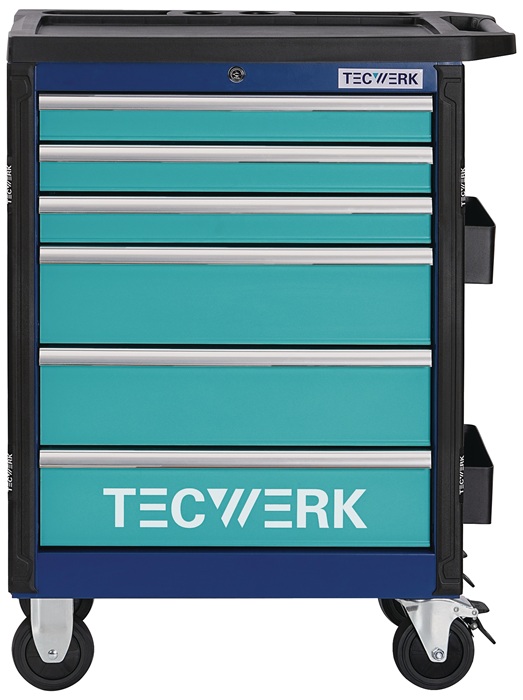 Werkzeugwagen PLUS 2.0 B760xT465xH1030mm 500kg 6Schubl.unbest.Stahlbl.TECWERK