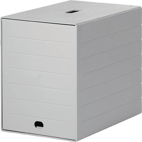 Schubladenbox 7 Schubl.m.versenkbarer Frontklappe grau H322xB250xT365mm DURABLE || VE = 1 ST