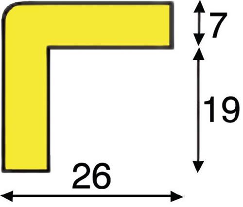 Eckschutz gelb-schwarz auf Zuschnitt PUR-Schaum Typ E || VE = 1 MT