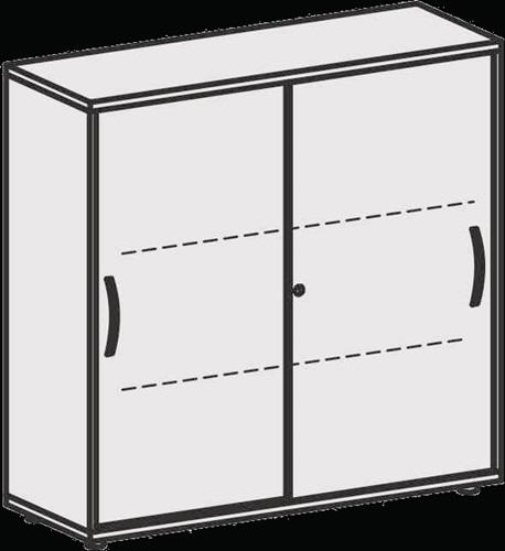 Schiebetürenschrank H1182xB1200xT425mm lichtgrau 2 Türen freistehend GERAMÖBEL || VE = 1 ST