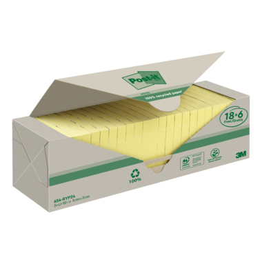Post-it Haftnotiz Recycling Notes 654-RYP24 76 x 76 mm ge 24St
