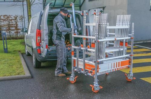 Fahrgerüst SoloTower Arbeits-B750xL1130mm Alu.Gerüsthöhe 5370mm 2 kN/m² LAYHER || VE = 1 ST