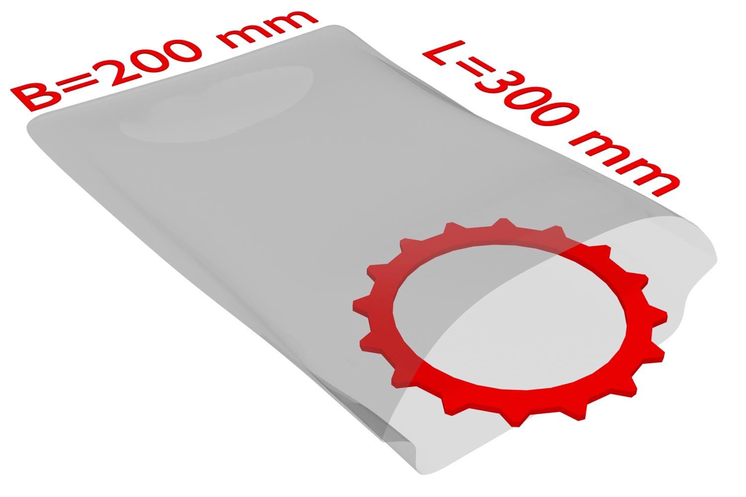 PE-Flachbeutel, transparent, 50 µ | 200 x 300 mm (Offene Seite x L) | VE = 1000 Stk.