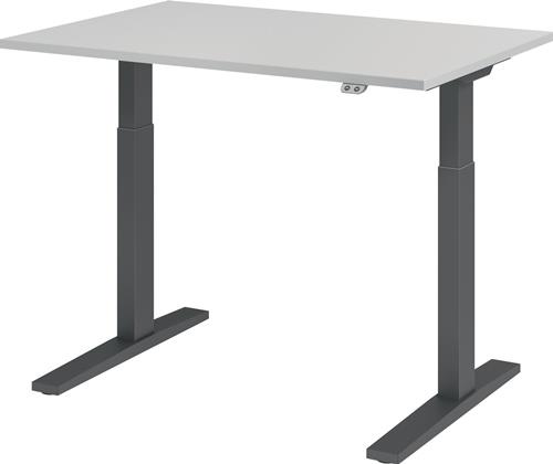 Schreibtisch Teda-P H700-1200xB1200xT800mm lichtgrau Gestell graphit || VE = 1 ST