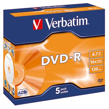 Verbatim DVD-R 43519 16x 4,7GB 120Min. Jewelcase 5 St./Pack.