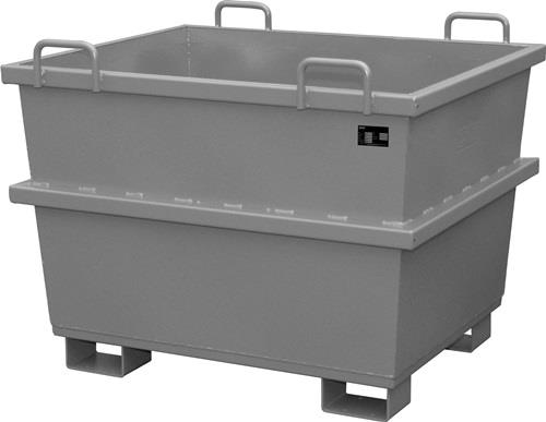 Universalbehälter 0,75m³L1040xB1200xH960mm mausgrau m.Einfahrtaschen/-fahrbügeln || VE = 1 ST