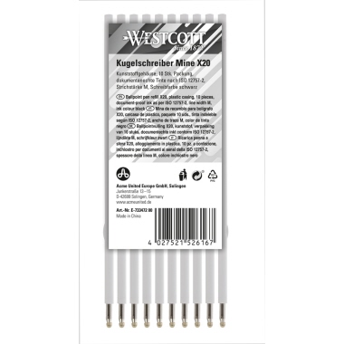 Westcott Kugelschreibermine X20 E-733472 00 sw 10St.