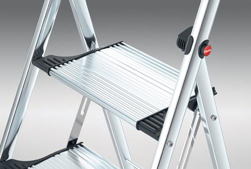 Klapptritt Stufen 2 Plattform-H.490mm Alu.m.Anti-Rutsch-Riffelung HAILO || VE = 1 ST