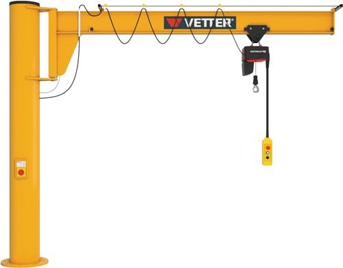 Säulenschwenkkran ASSISTENT Trgf.125kg A.4000mm m.Verbundanker/E-Zug Ber.270Grad || VE = 1 ST