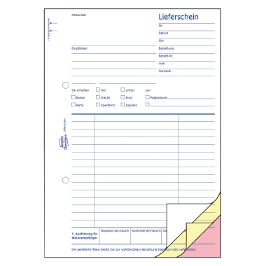 Avery Zweckform Lieferschein 721 DIN A5 3x50Blatt
