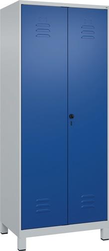 Kleider-Wäscheschrank Classic H1950xB800xT500mm STA grau/blau Anz.Abt.2 m.Füßen || VE = 1 ST