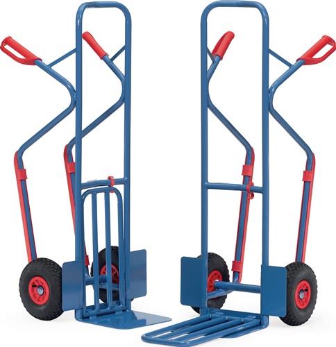 Stapelkarre H.1300mm Schaufel-L250/500xB320/250mm Luft-Ber.Trgf300kg blau FETRA || VE = 1 ST