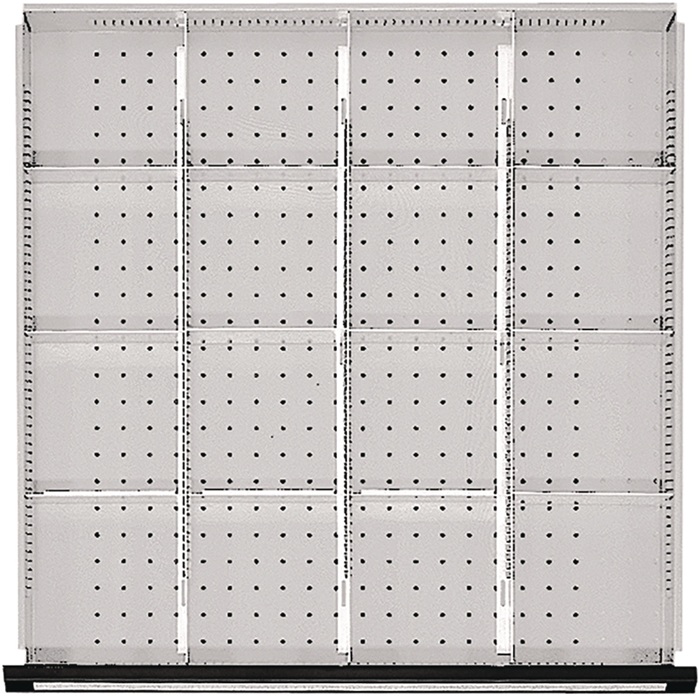 Schubladenunterteilungsmaterial Front 90mm 3 Längs-/12 Quertr.-W.f.760mm TECWERK
