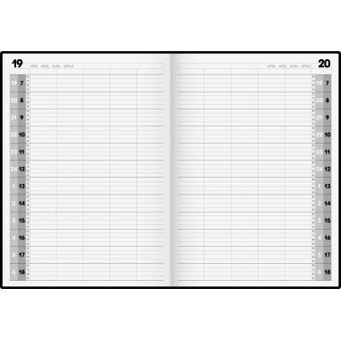 BRUNNEN Buchkalender Agenda 24 1078811 A4 1T/1S sw