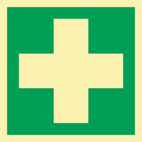 Rettungszeichen ASR A1.3/DIN EN ISO 7010/DIN 67510 L148xB148mm Erste Hilfe Folie || VE = 1 ST