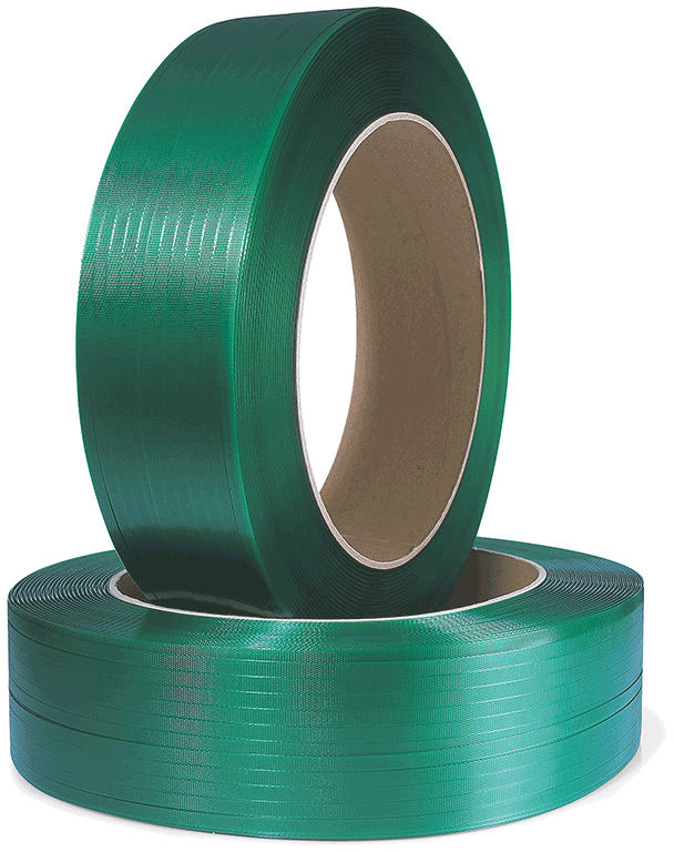 Polyester-/ PET-Umreifungsband, 19x0,8mmx1200lfm, Kern 406 mm, geprägt, grün