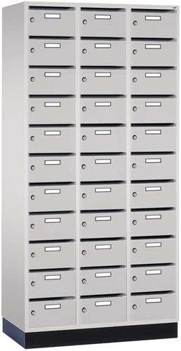 Postverteilerschrank H1950xB920xT500mm 33 Fächer lichtgrau/lichtgrau C+P || VE = 1 ST