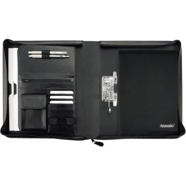 Alassio Schreibmappe BERGAMO 31506 37x31x6,5cm Lederimitat schwarz