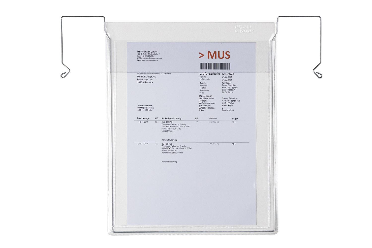Drahtbügeltasche, hoch, mit Klappe, DIN A4 | 330 x 247 mm (L x B) | VE = 200 Stk.