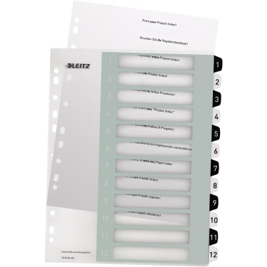 Leitz Register 12160000 DIN A4 1-12 schwarz