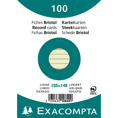 Exacompta Karteikarte 10849SE DIN A6 liniert grün 100 St./Pack.