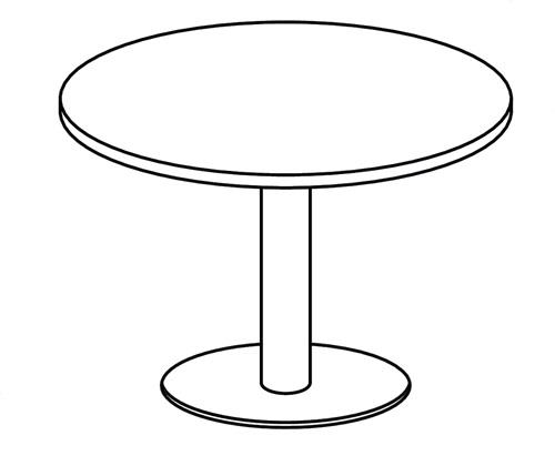 Säulentisch Ø1000xH745mm Nussbaumdekor Tellerfuß D.500mm verchr.HAMMERBACHER || VE = 1 ST