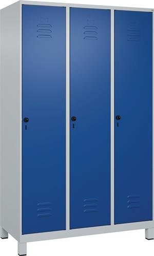 Garderobenschrank Classic PLUS H1950xB1200xT500mm lichtgau/enzianblau 3 Abt.C+P || VE = 1 ST
