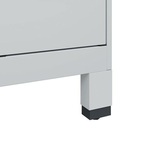 Garderobenschrank Evolo PLUS Bodengleiter 1200mm lichtgrau/enzianblau 3 Abt.C+P || VE = 1 ST