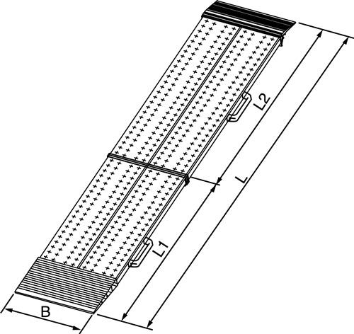 Auffahrrampe Alu.L3000xB400mm 590/Paarkg ALTEC || VE = 1 PA