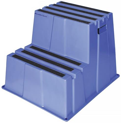 Schwerlasttritt Stufen 2 Plattform-H.500mm Ku.blau || VE = 1 ST