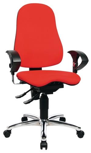 Bürodrehstuhl m.Permanentkontakt rot 460-560mm m.Rl.TOPSTAR || VE = 1 ST