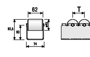 Rollenleiste schwer L.2400mm Stahl-Zylinderrollen D.45mm Rollenteilung 72mm BITO || VE = 1 ST
