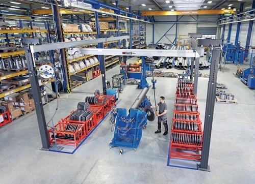 Zweischienenportalkran ErgoLine® Aluminium/Stahl Trgf.250kg Bau-H.2899-4259mm || VE = 1 ST