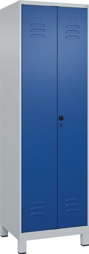 Wäscheschrank Classic Classic H1950xB600xT500mm STA grau/blau Anz.Abt.2 m.Füßen || VE = 1 ST