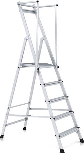 Plattformleiter 5 Stufen Alu.Plattform L400xB400mm m.klappbarem Handlauf ZARGES || VE = 1 ST