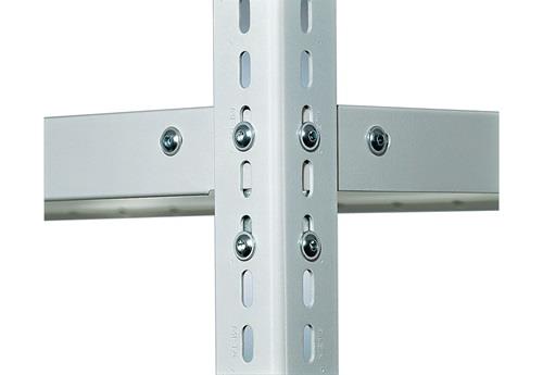Schraubregal Anbauregal eins.Lager H2500xB1000xT500mm ku.-besch.6 Fbd.Trgf.100kg || VE = 1 ST