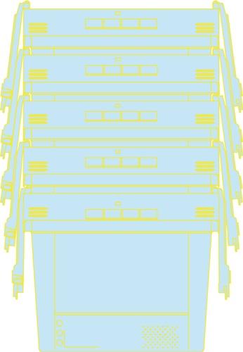 Mehrwegbehälter L800xB600xH353mm blau m.Klappdeckel u.Rippenboden BITO || VE = 1 ST