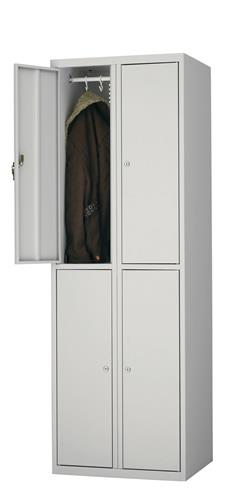 Fächerschrank H1800xB600xT500mm m.Sockel Anz.Fächer 4 lichtgrau/lichtgrau || VE = 1 ST
