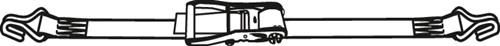 Ratschen-Zurrgurt DIN 12195-2 L.8m B.50mm 2-tlg.m.Ratsche+K-Haken LC U 5000 daN || VE = 1 ST