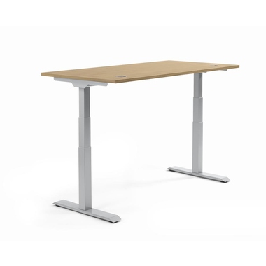 Schreibtisch 1800x605-1255x800mm Platte  Eiche hell Gestell si