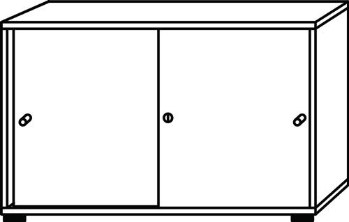 Schiebetürenschrank H748xB1200xT400cm Graphit/Asteiche 2 OH 2 Türen Knaufgriff || VE = 1 ST