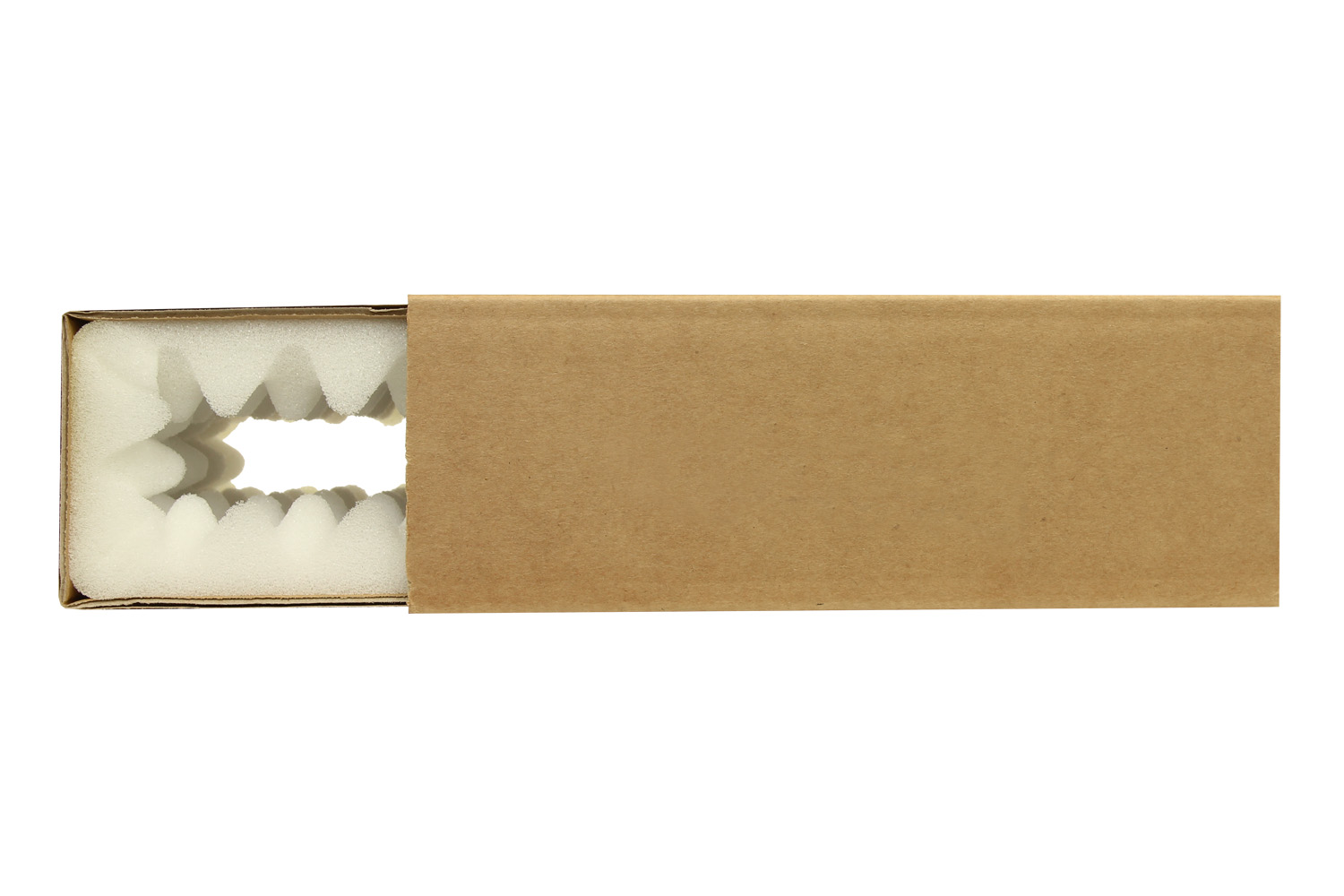 Noppenschaumverpackung, braun, Schaumhöhe 25 mm | 200 x 142 x 63 mm (L x B x H) Innenmaß | VE = 150 Stk.