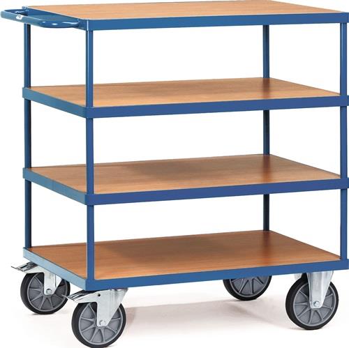 Tischwagen 4 Ladeflächen L850xB500mm brillantblau Trgf.500kg FETRA || VE = 1 ST