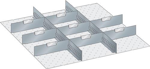 Schubladenunterteilungsmaterial Front-H.150mm 8 Trenn-/2 Schlitzwände LISTA || VE = 1 ST